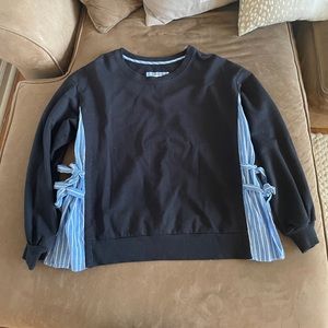 RARE Anthropologie Navy Sweatshirt with Bows